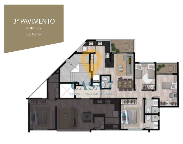 Apartamento à venda com 3 quartos, 8646m² - Foto 9