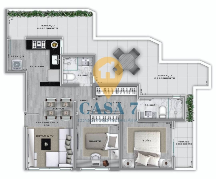 Apartamento à venda com 3 quartos, 109m² - Foto 3