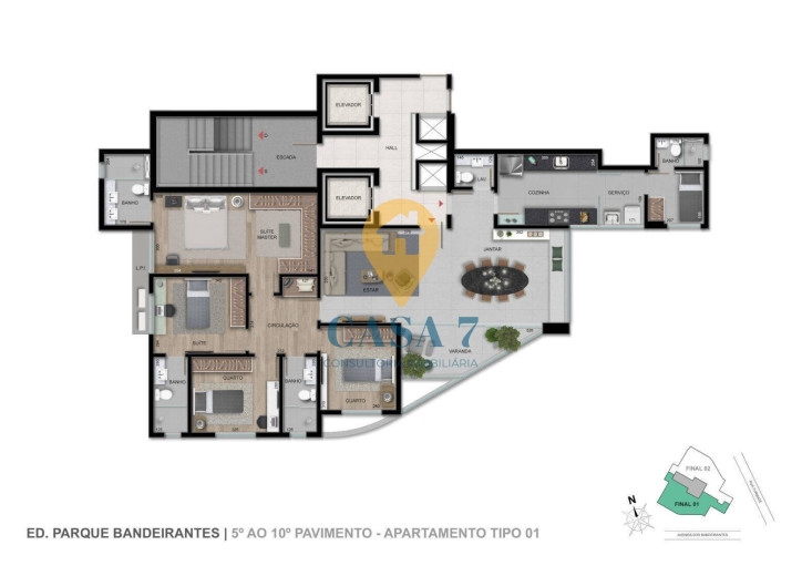 Apartamento à venda com 4 quartos, 150m² - Foto 3