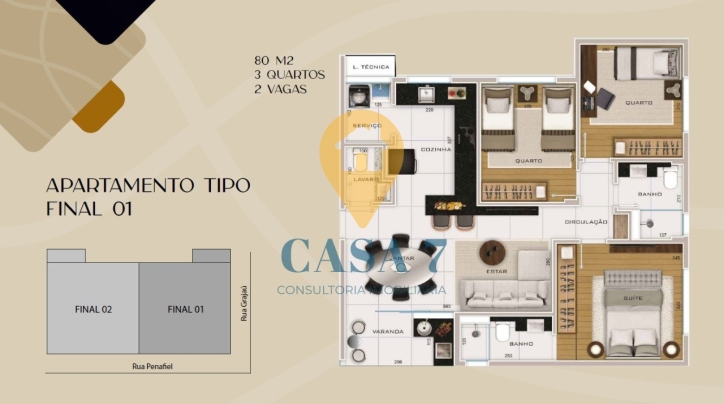 Apartamento à venda com 3 quartos, 80m² - Foto 8