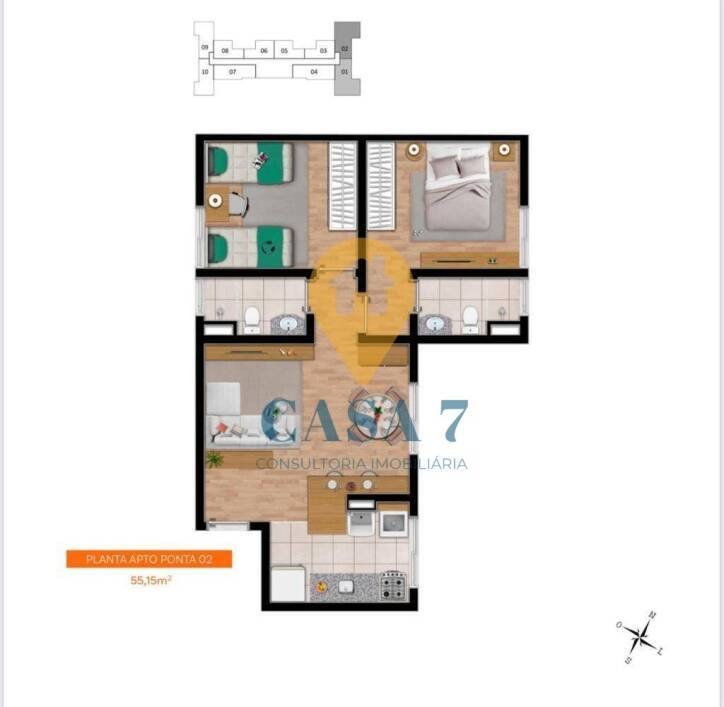 Apartamento à venda com 1 quarto, 34m² - Foto 6