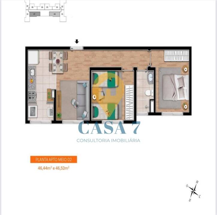 Apartamento à venda com 1 quarto, 34m² - Foto 9