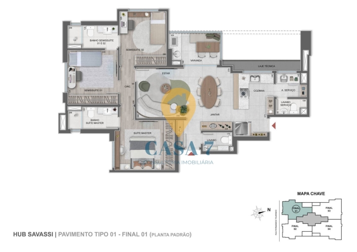 Apartamento à venda com 3 quartos, 115m² - Foto 2