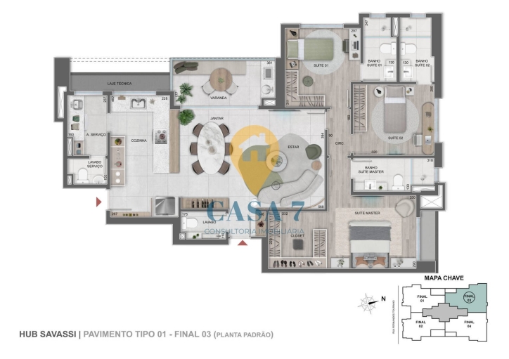 Apartamento à venda com 4 quartos, 157m² - Foto 2