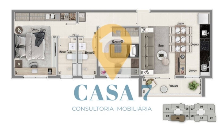 Apartamento à venda com 1 quarto, 69m² - Foto 13