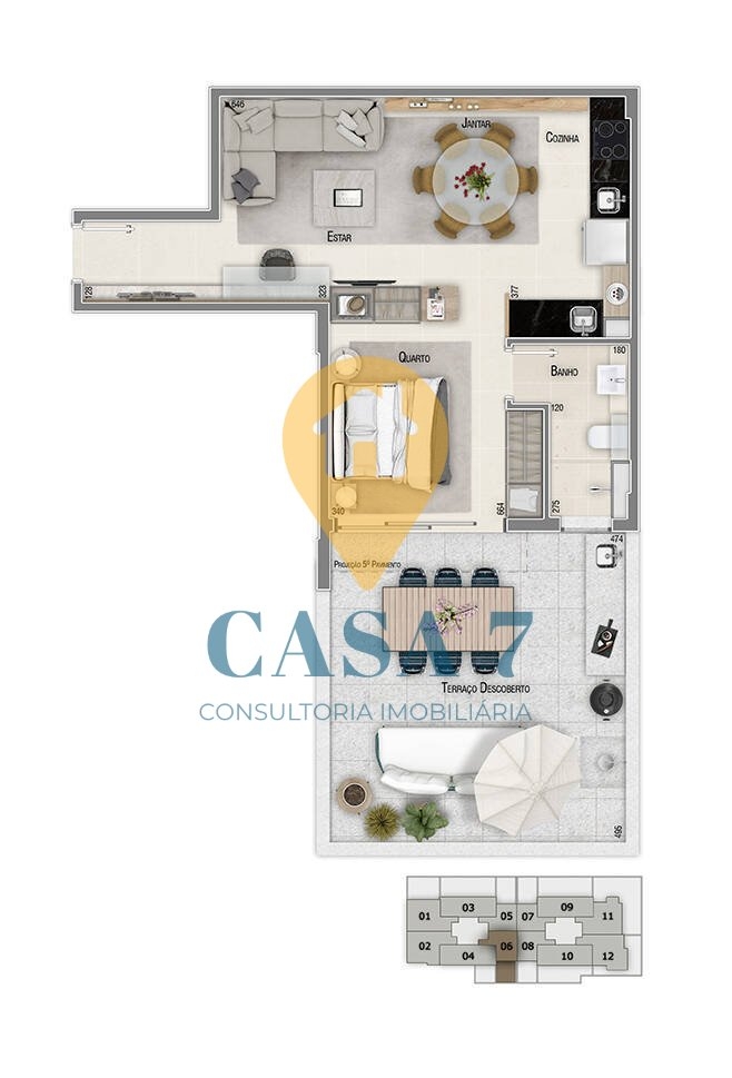 Apartamento à venda com 1 quarto, 69m² - Foto 22