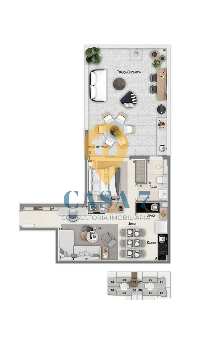 Apartamento à venda com 2 quartos, 58m² - Foto 7