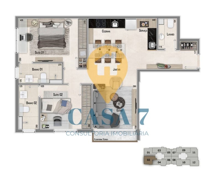 Apartamento à venda com 2 quartos, 58m² - Foto 9