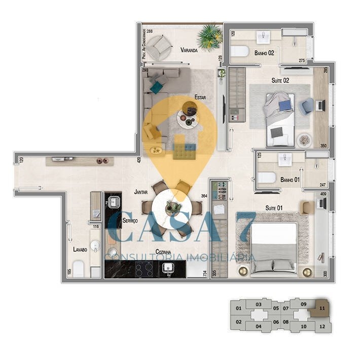 Apartamento à venda com 2 quartos, 58m² - Foto 17